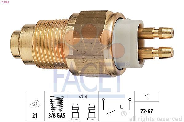 Датчик вмикання вентилятора FACET 75125 - zapix