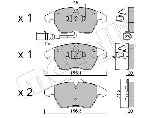 Гальмівні колодки дискові METELLI 2205480 - zapix