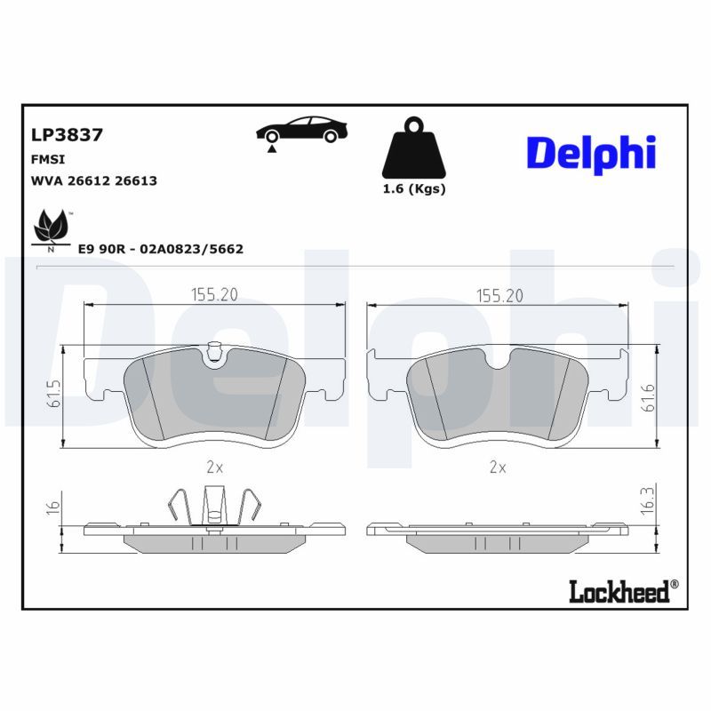 Гальмівні колодки дискові DELPHI LP3837 - zapix