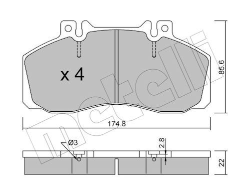 Гальмівні колодки дискові METELLI 2202670 - zapix