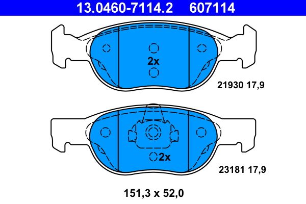 Гальмівні колодки дискові ATE 13046071142 - zapix