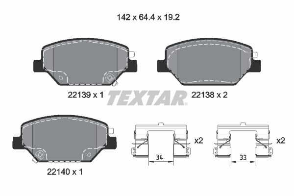 Гальмівні колодки дискові TEXTAR 2213901 - zapix