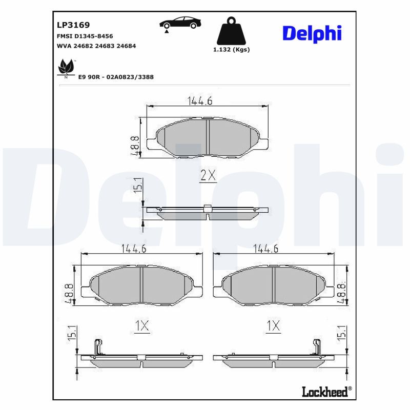 Гальмівні колодки дискові DELPHI LP3169 - zapix