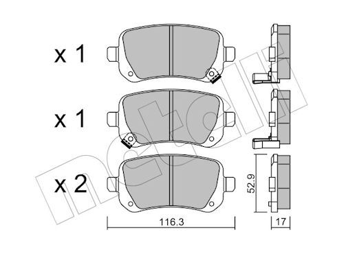Гальмівні колодки дискові METELLI 2208640 - zapix