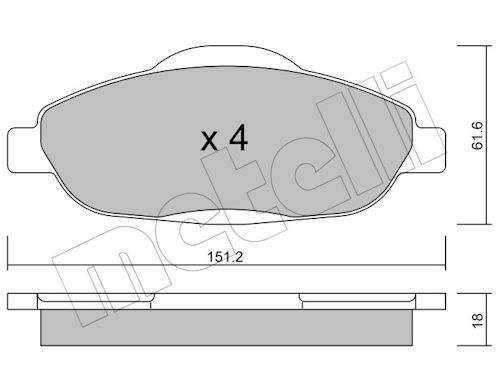 Гальмівні колодки дискові METELLI 2208040 - zapix