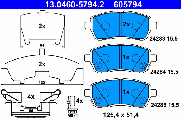 Гальмівні колодки дискові ATE 13046057942 - zapix