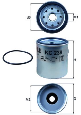 Паливний фільтр MAHLE KC238D - zapix