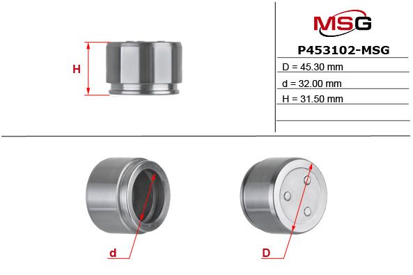 Поршень гальмівного супорта P453102MSG - zapix