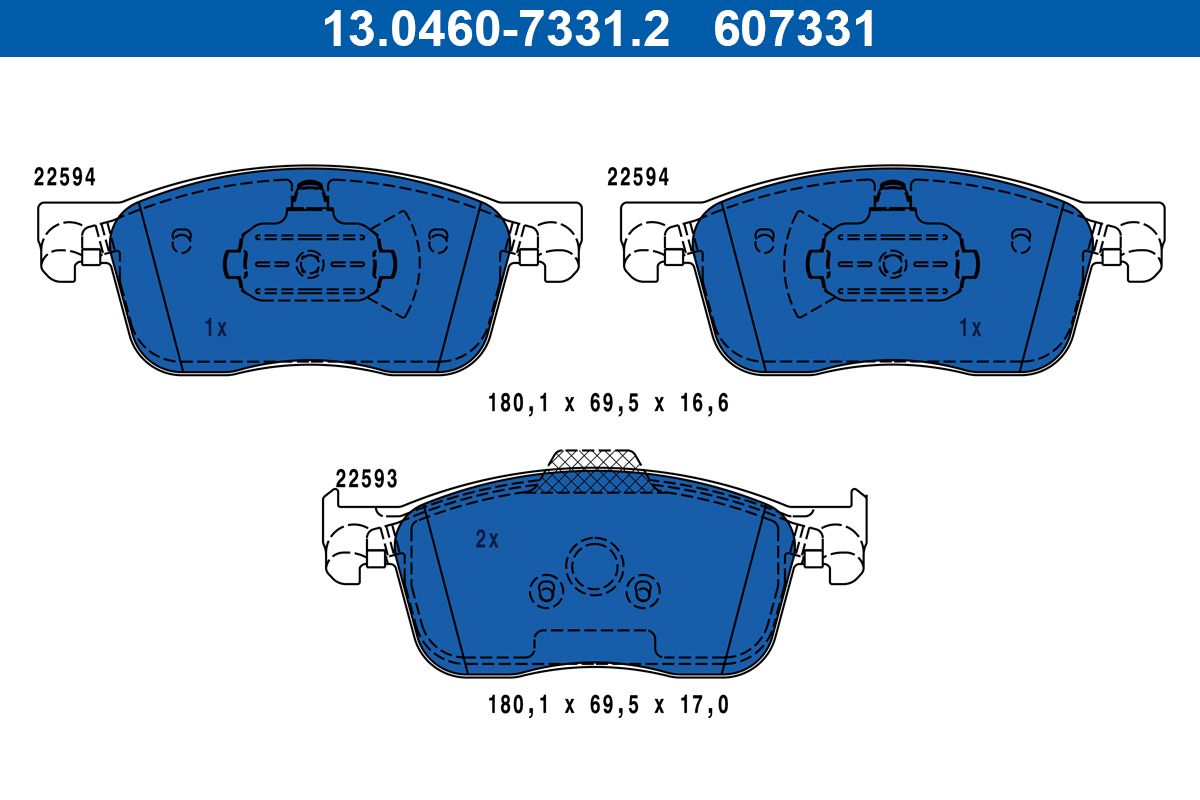 Гальмівні колодки дискові ATE 13046073312 - zapix