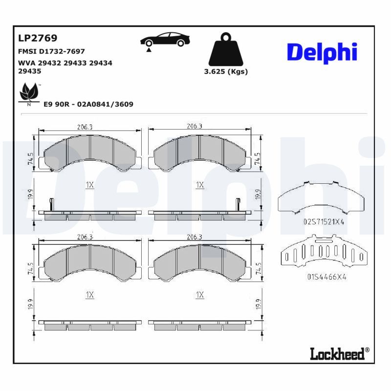 Гальмівні колодки дискові DELPHI LP2769 - zapix