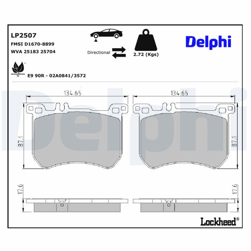 Гальмівні колодки дискові DELPHI LP2507 - zapix