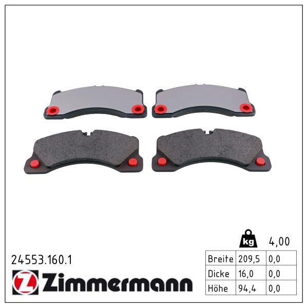 Гальмівні колодки дискові ZIMMERMANN 245531601 - zapix
