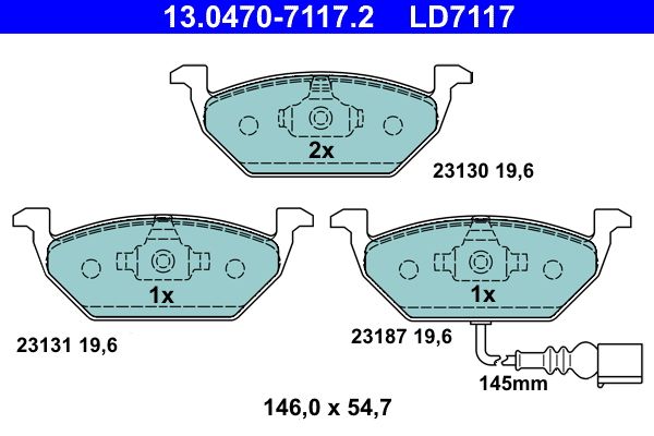 Гальмівні колодки дискові ATE 13047071172 - zapix