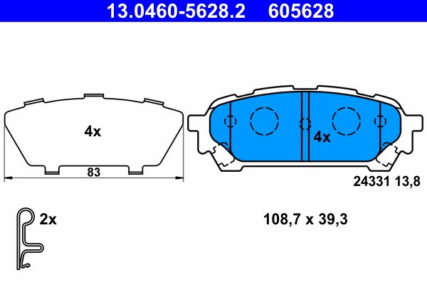 Гальмівні колодки дискові ATE 13046056282 - zapix