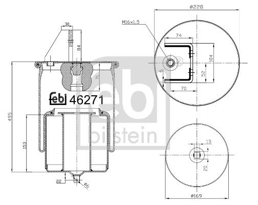 Пневматична підвіска FEBI BILSTEIN 46271 - zapix