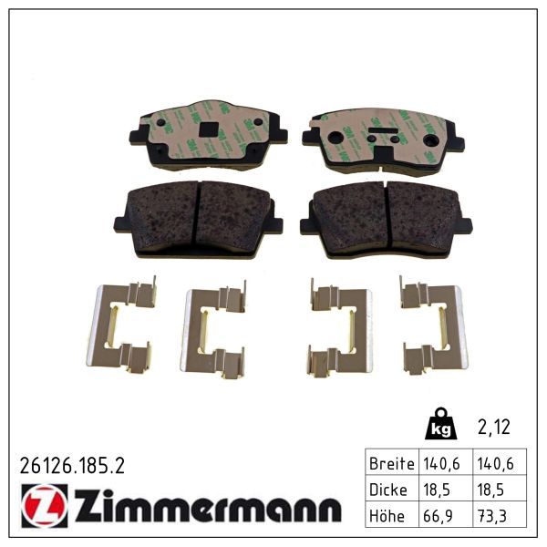 Гальмівні колодки дискові ZIMMERMANN 261261852 - zapix