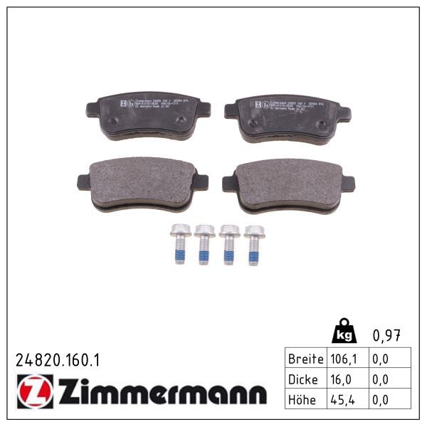 Гальмівні колодки дискові ZIMMERMANN 248201601 - zapix