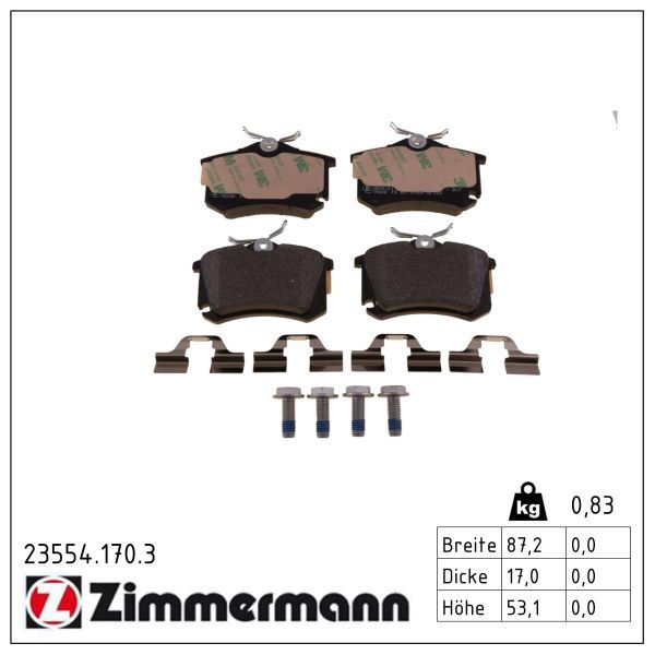 Гальмівні колодки дискові ZIMMERMANN 235541703 - zapix