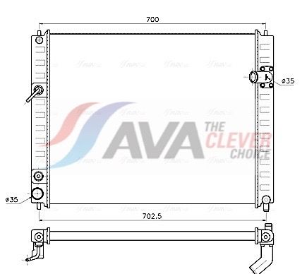 Радіатор охолодження двигуна AVA QUALITY COOLING DN2482 - zapix