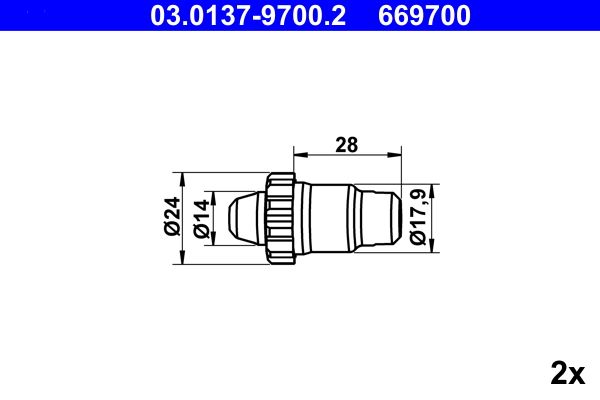 Монтажний комплект барабанних гальмівних колодок ATE 03013797002 - zapix