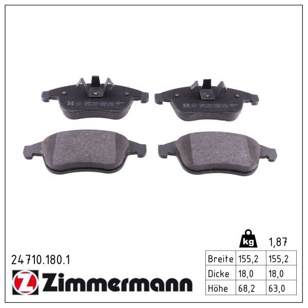 Гальмівні колодки дискові ZIMMERMANN 247101801 - zapix