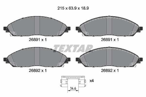 Гальмівні колодки дискові TEXTAR 2689101 - zapix