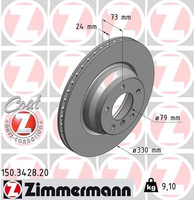 Гальмівний диск ZIMMERMANN 150342820 - zapix