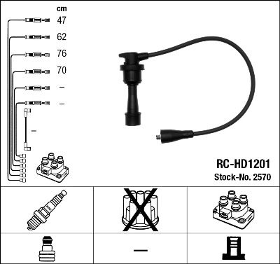 Кабелі запалювання NGK 2570 - zapix