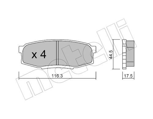 Гальмівні колодки дискові METELLI 2208220 - zapix