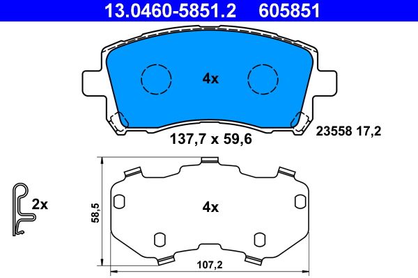 Гальмівні колодки дискові ATE 13046058512 - zapix