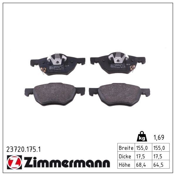 Гальмівні колодки дискові ZIMMERMANN 237201751 - zapix