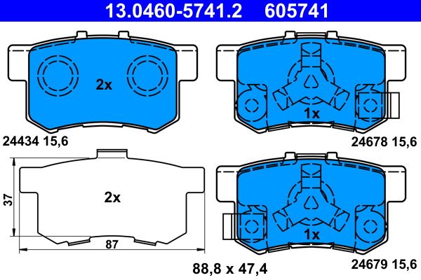 Гальмівні колодки дискові ATE 13046057412 - zapix