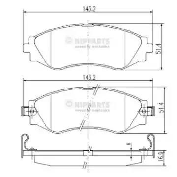 Гальмівні колодки дискові NIPPARTS J3600902 - zapix