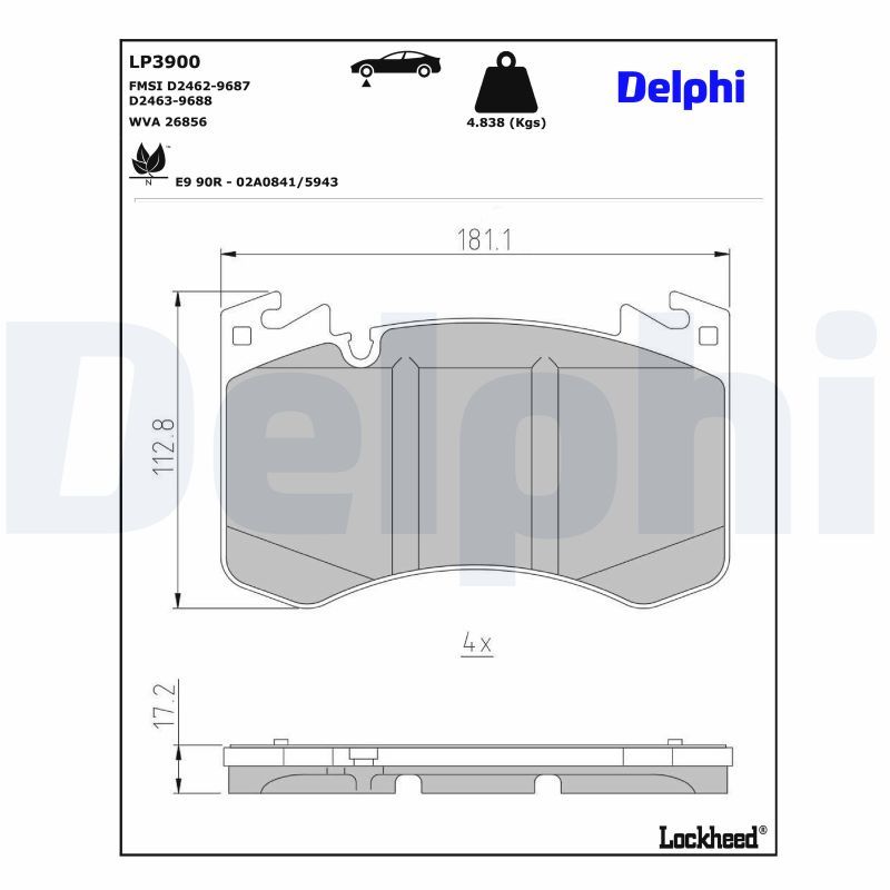 Гальмівні колодки дискові DELPHI LP3900 - zapix