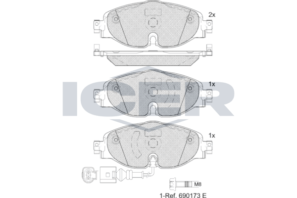 Гальмівні колодки дискові ICER EV2111