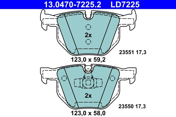 Гальмівні колодки дискові ATE 13047072252 - zapix