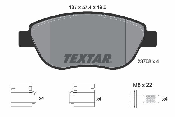 Гальмівні колодки дискові TEXTAR 2370803 - zapix