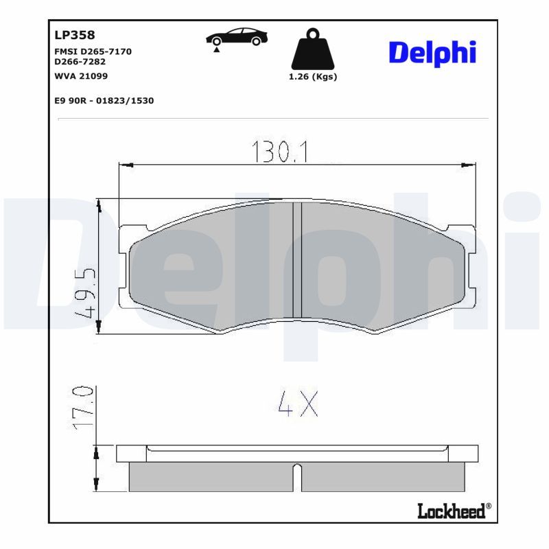 Гальмівні колодки дискові DELPHI LP358 - zapix
