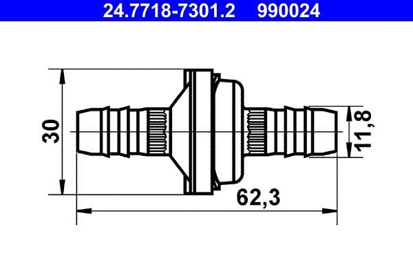 Клапан вакуумний ATE 24771873012 - zapix