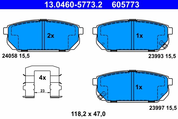 Гальмівні колодки дискові ATE 13046057732 - zapix