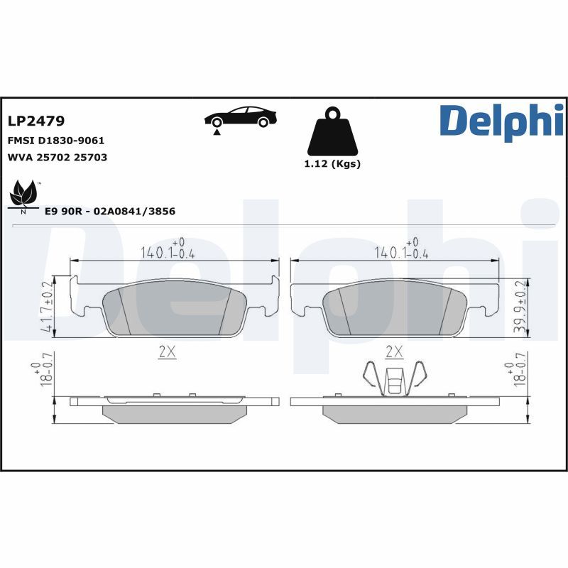 Тормозные колодки дисковые DELPHI LP2479