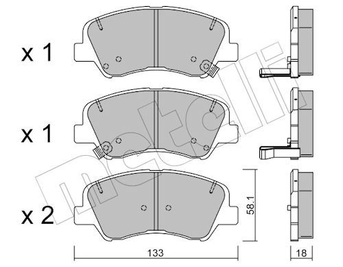 Гальмівні колодки дискові METELLI 2209430 - zapix