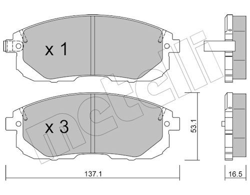 Гальмівні колодки дискові METELLI 2208760 - zapix