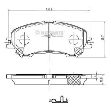 Гальмівні колодки дискові NIPPARTS N3601111 - zapix