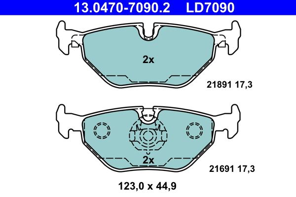 Гальмівні колодки дискові ATE 13047070902 - zapix