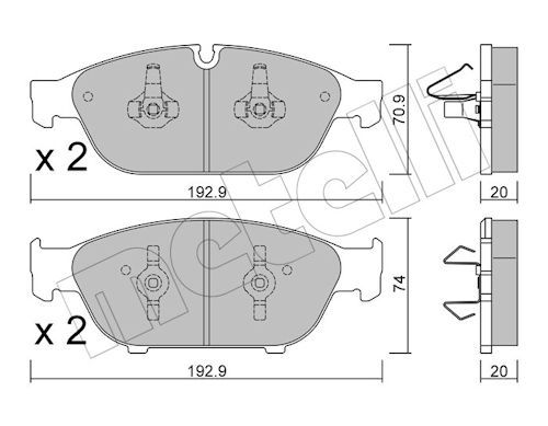 Гальмівні колодки дискові METELLI 2209530 - zapix