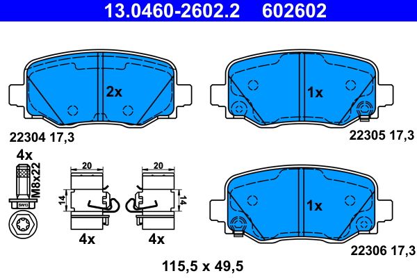Гальмівні колодки дискові ATE 13046026022 - zapix