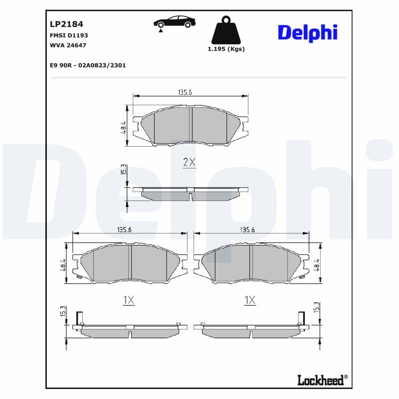 Гальмівні колодки дискові DELPHI LP2184 - zapix