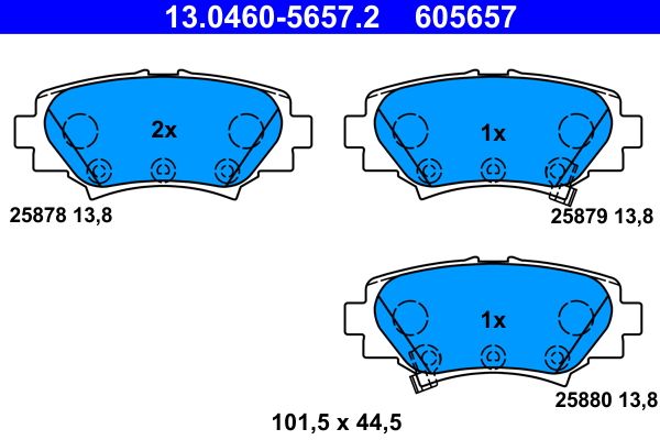 Гальмівні колодки дискові ATE 13046056572 - zapix