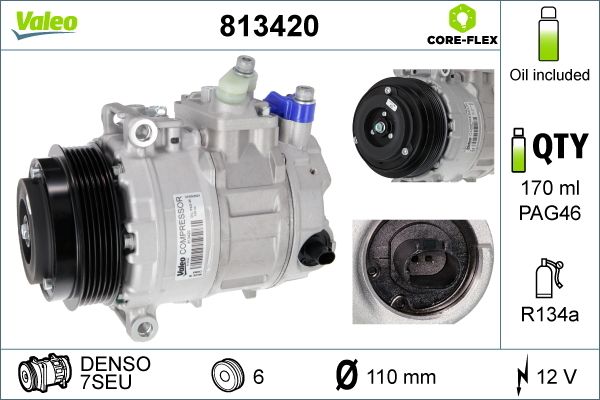 Компресор кондиціонера VALEO 813420 - zapix